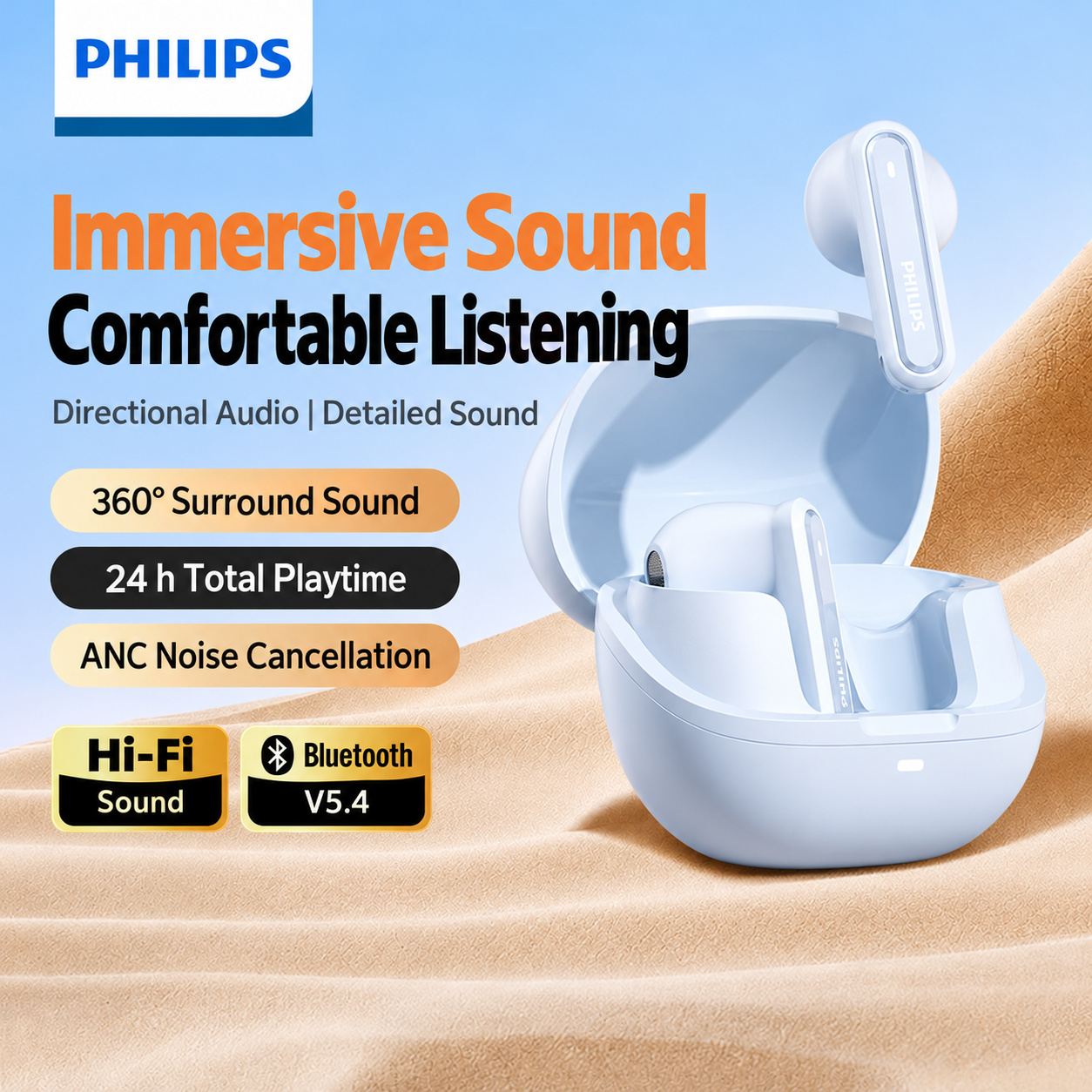 PHILIPS True Wireless Earphones TAT2220 3