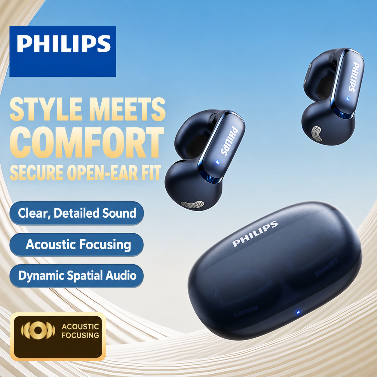 PHILIPS Open-Ear Clip Earphones TAT4459 4