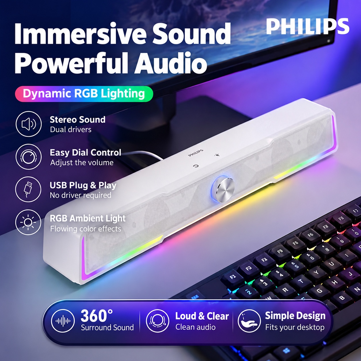 PHILIPS Gaming Soundbar SPA4100 2