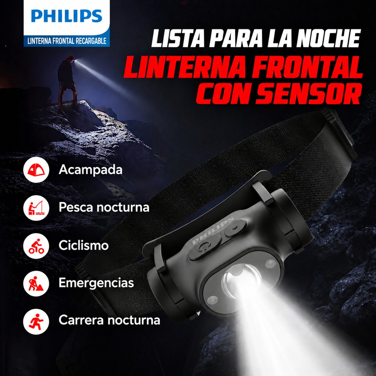 PHILIPS Rechargeable Headlamp SFL1851 2