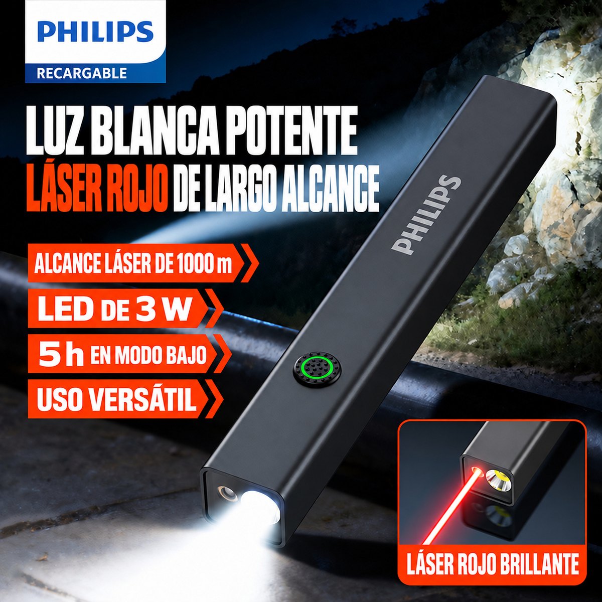 PHILIPS High-Brightness Flashlight SFL2555 3