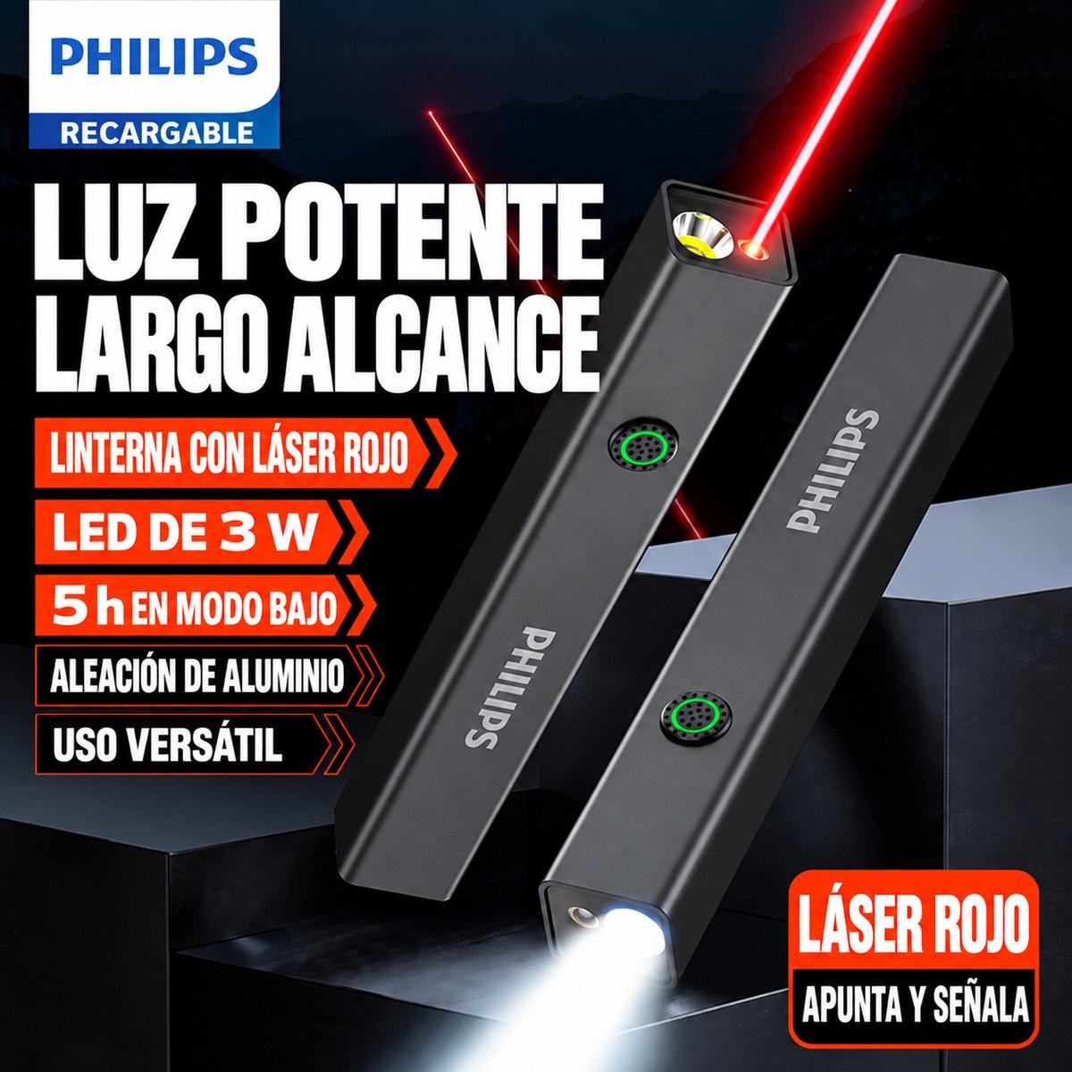 PHILIPS High-Brightness Flashlight SFL2555 5