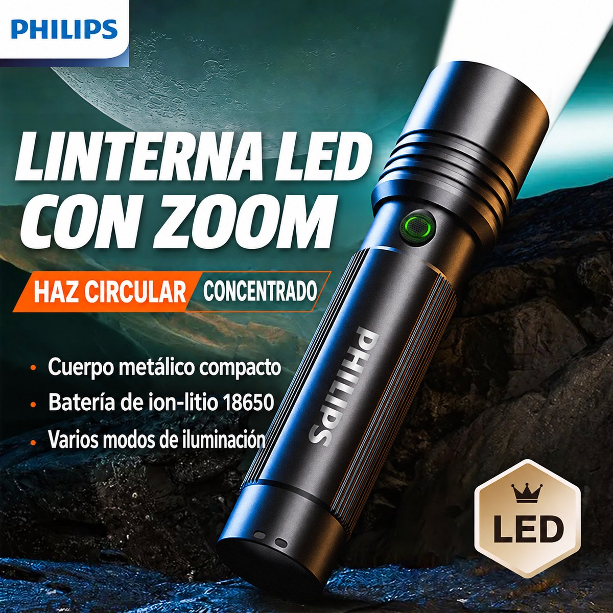 PHILIPS High-Brightness Flashlight SFL2146 2