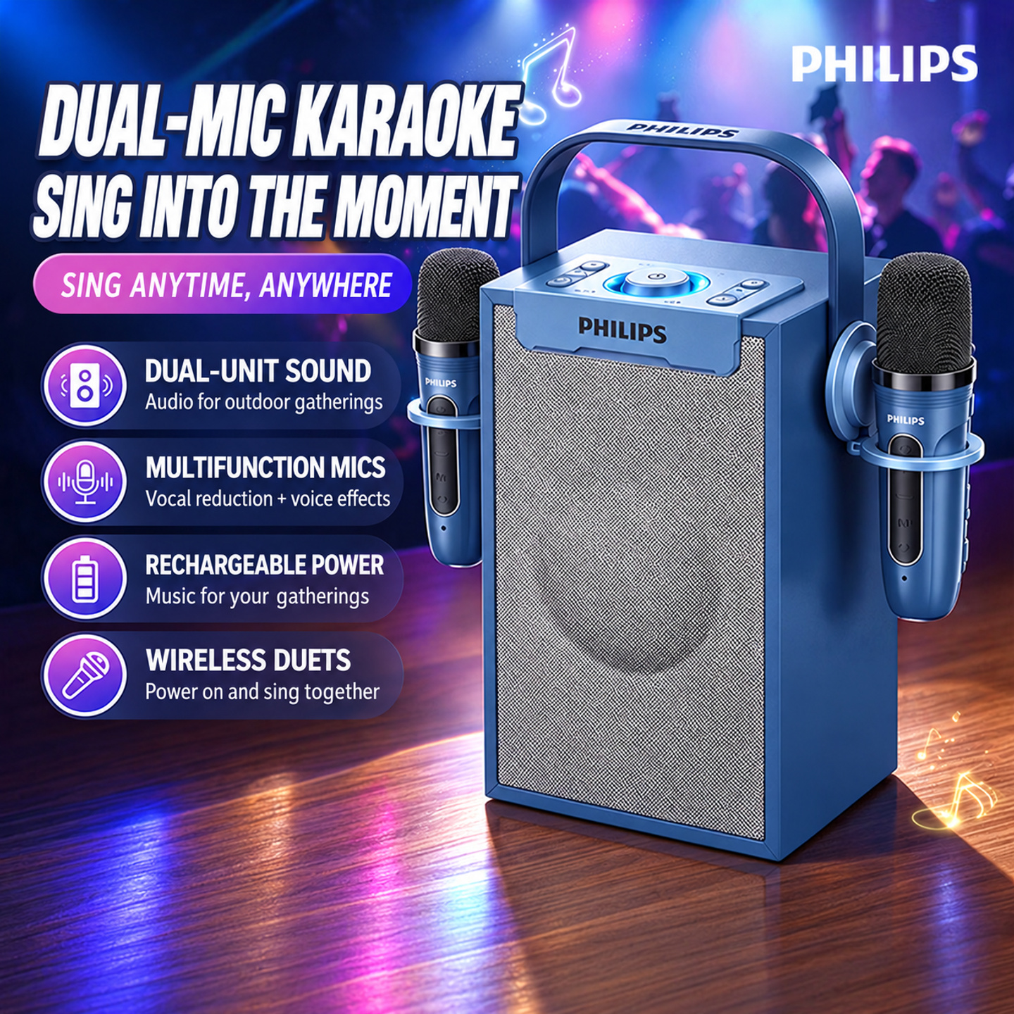 PHILIPS Portable Karaoke Speaker SD128 3