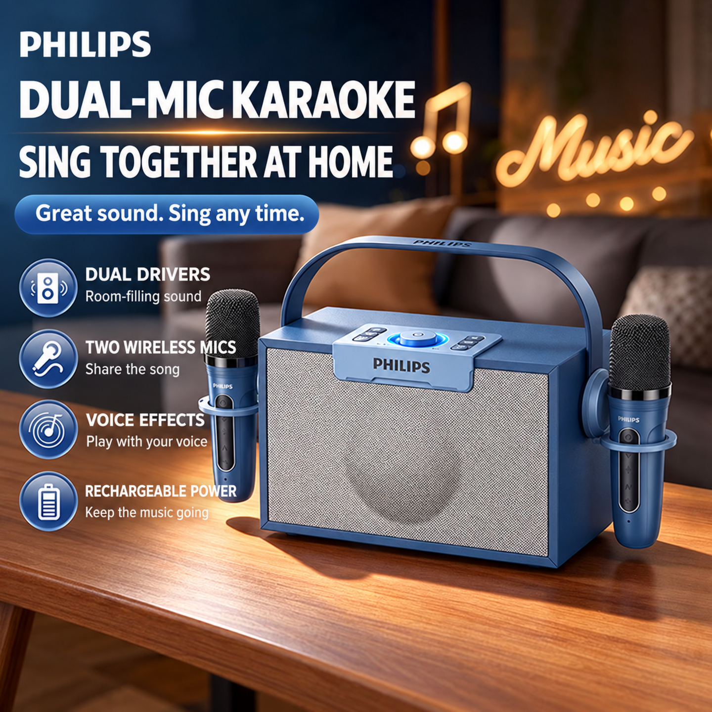 PHILIPS Portable Karaoke Speaker SD138 3