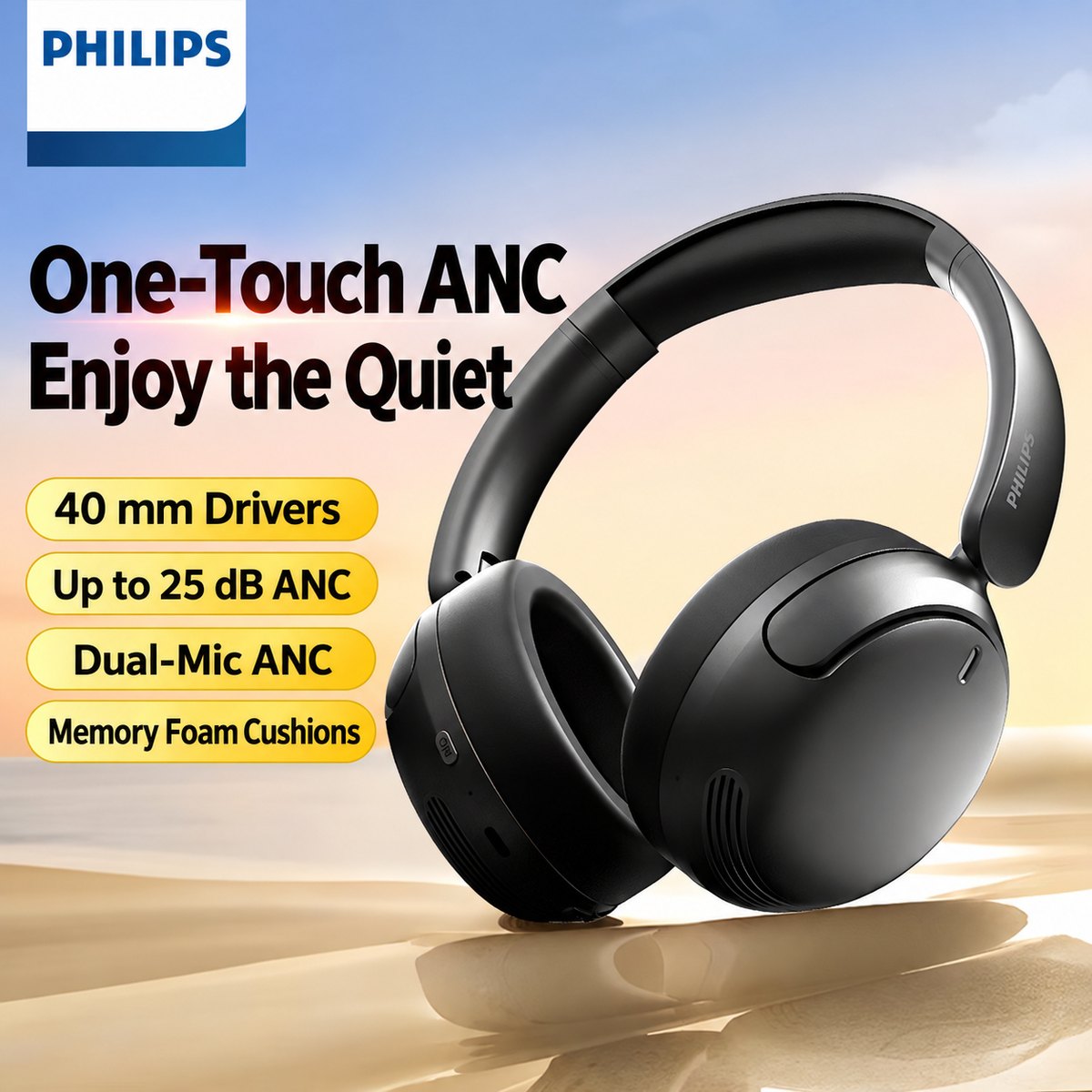 PHILIPS Wireless ANC Headphones TAH3020 2