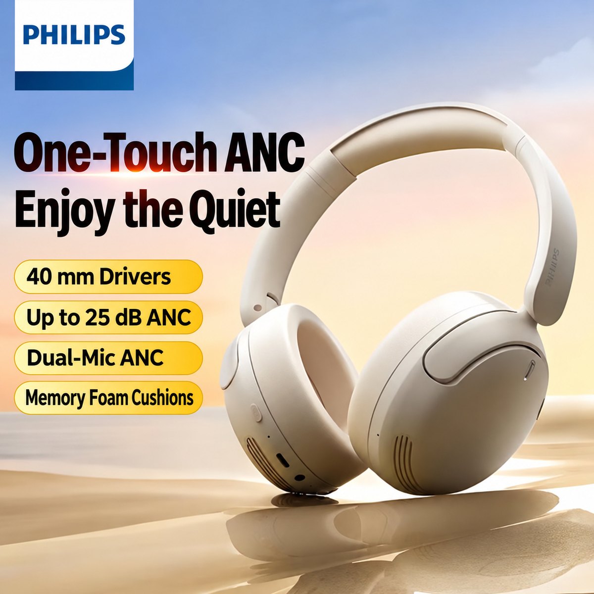 PHILIPS Wireless ANC Headphones TAH3020 3