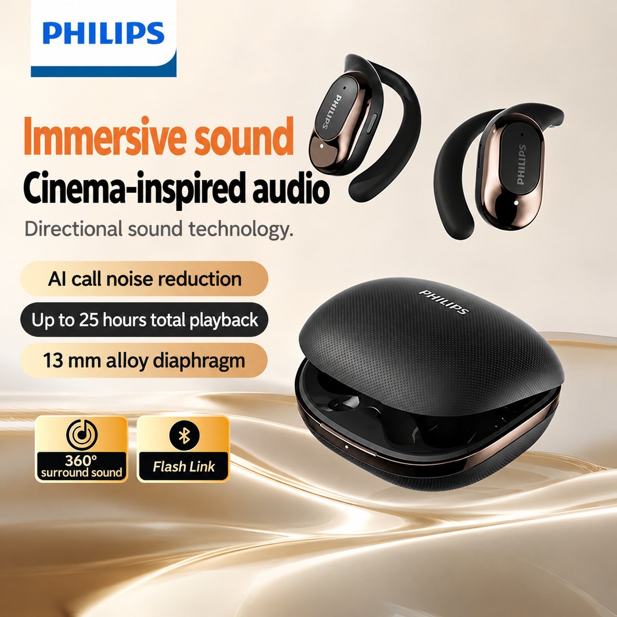 PHILIPS Open-Ear Earphones TAQ2220 2