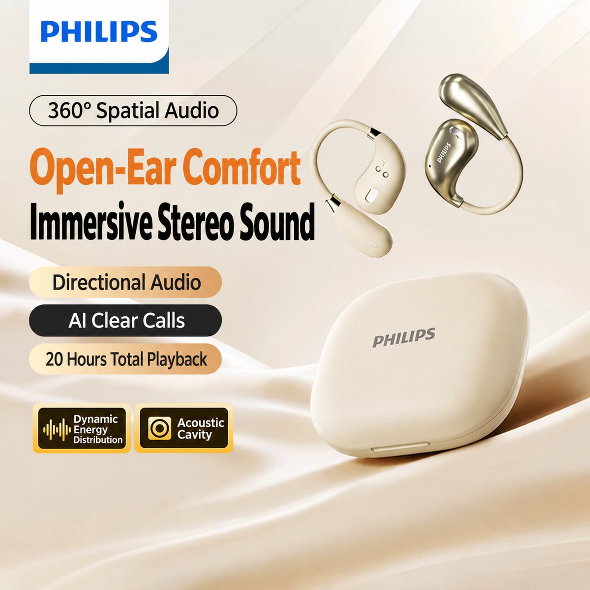PHILIPS Open-Ear Wireless Earphones TAT2769 3