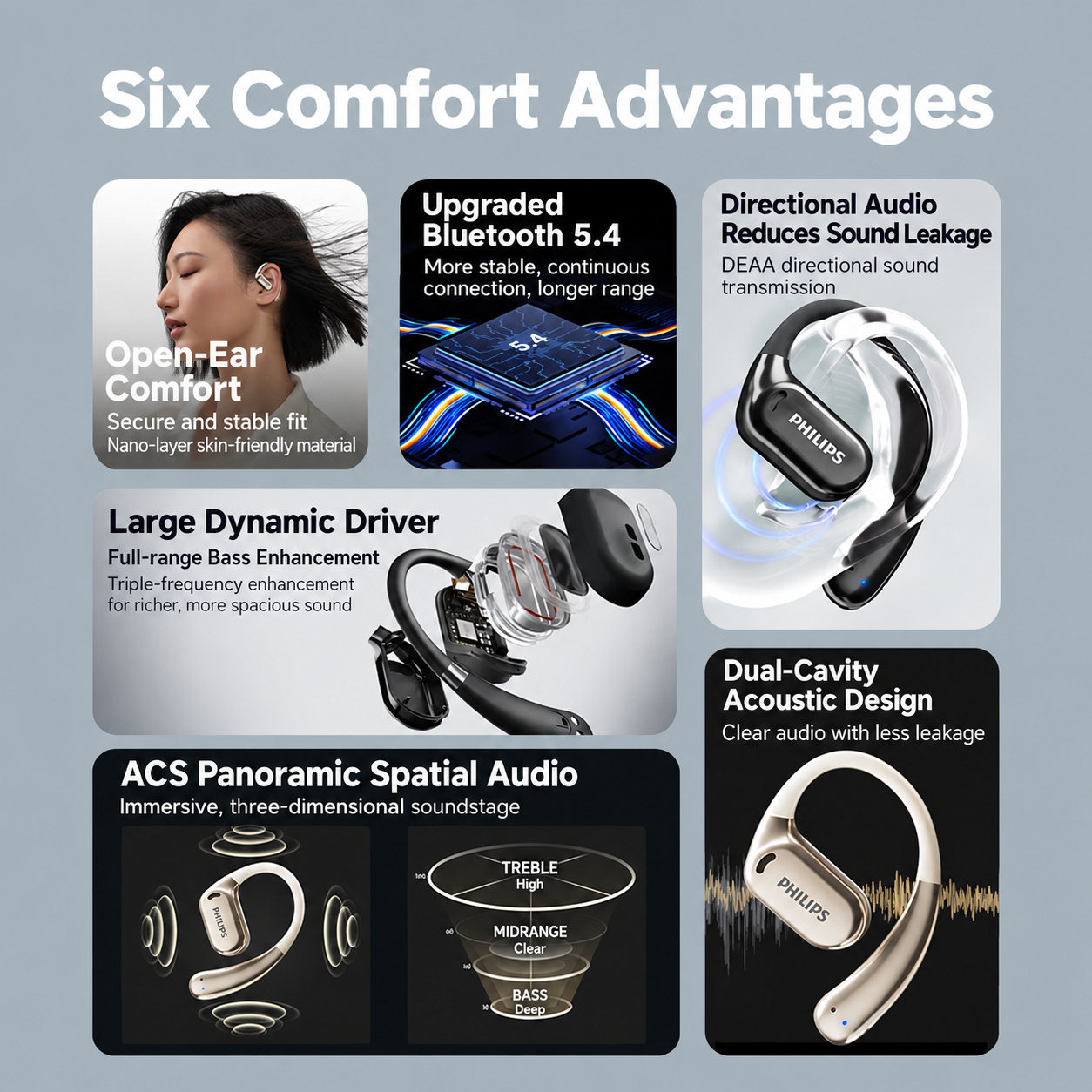 PHILIPS Open-Ear Sports Headphones TAT3739 5