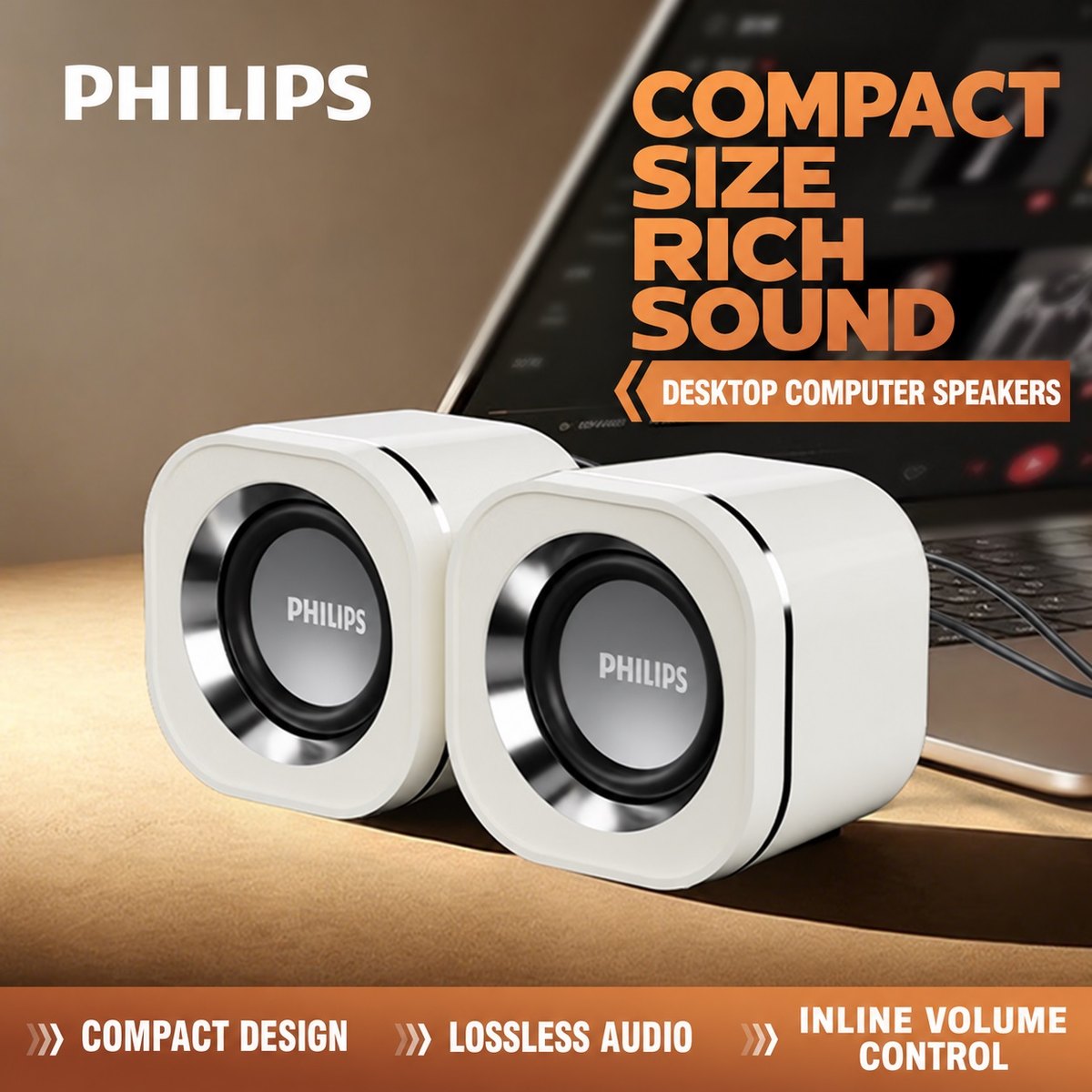 PHILIPS Desktop Speakers SPA36 3