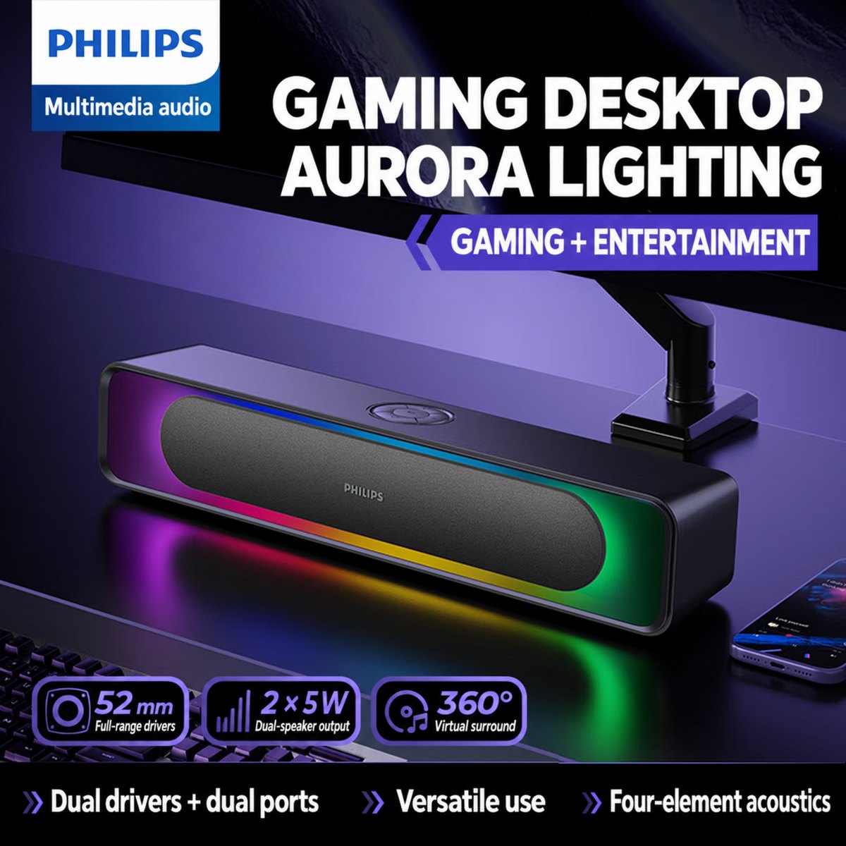 PHILIPS Gaming Speaker SPA4110 2