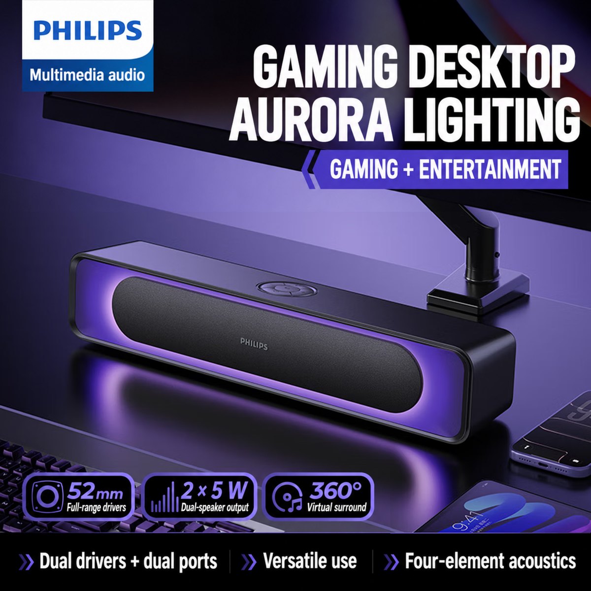 PHILIPS Gaming Speaker SPA4110 4