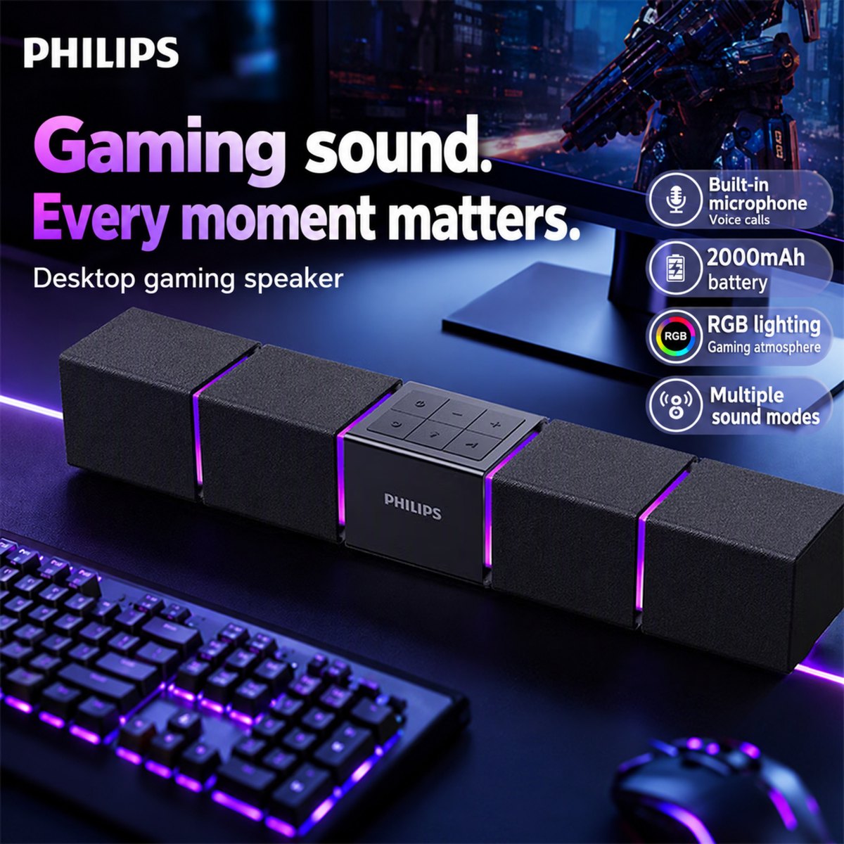PHILIPS Desktop Gaming Speaker SPA5600 2