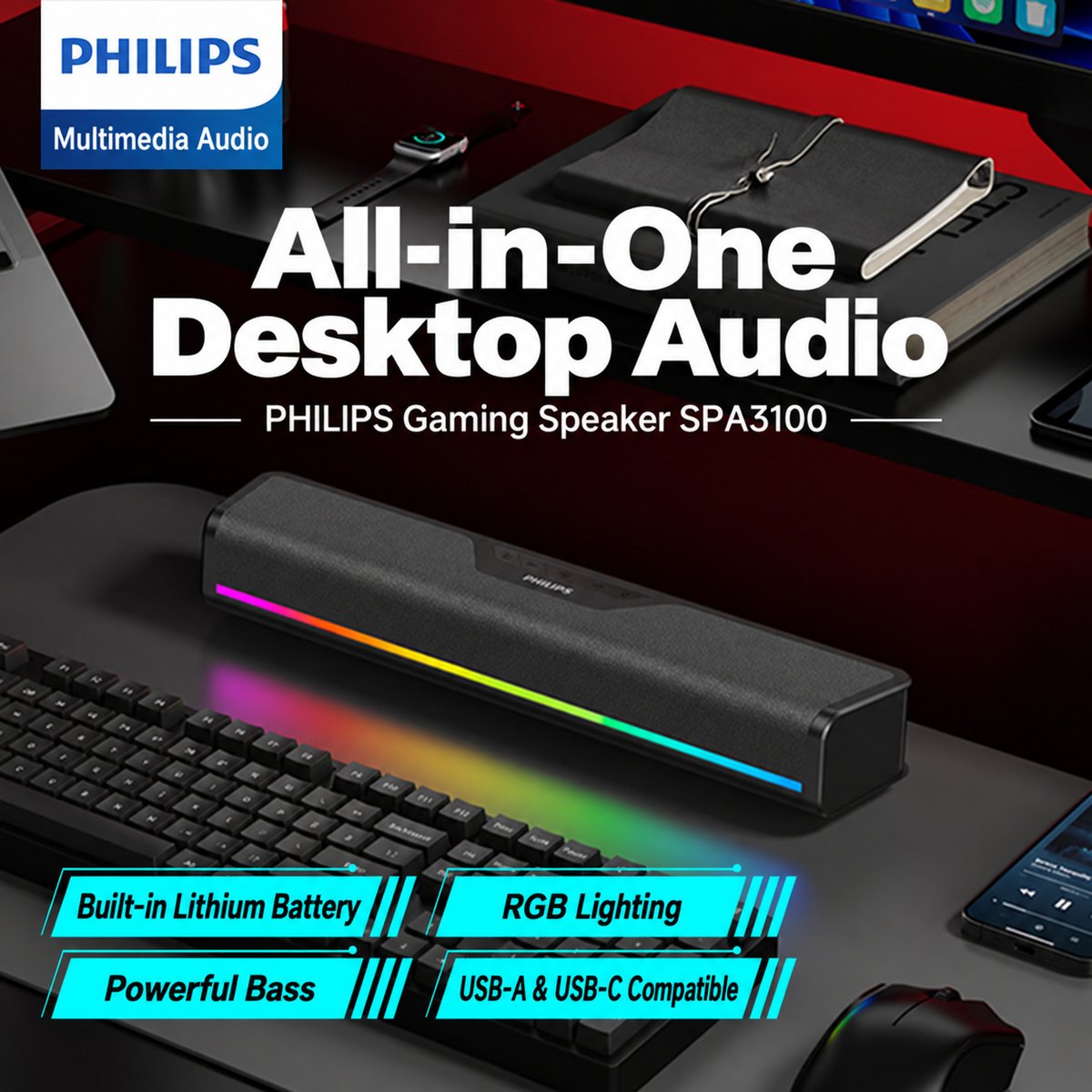 PHILIPS Desktop Speaker SPA3110 2