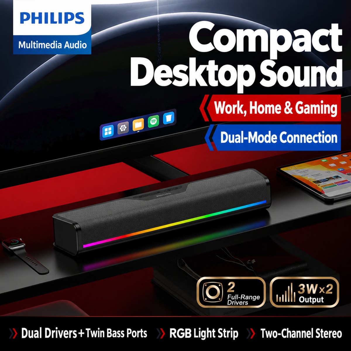 PHILIPS Desktop Speaker SPA3110 4
