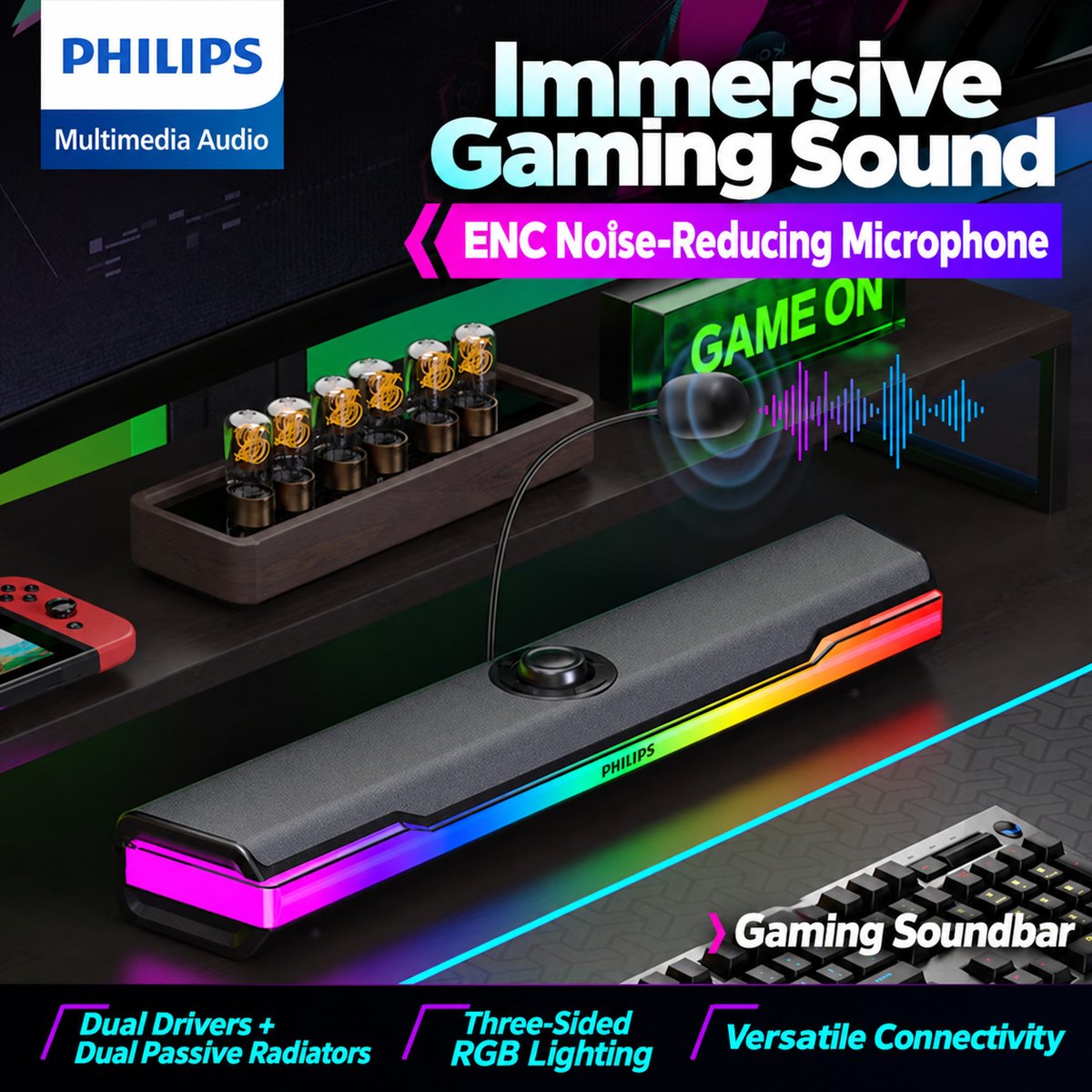PHILIPS Gaming Soundbar SPA6110 4