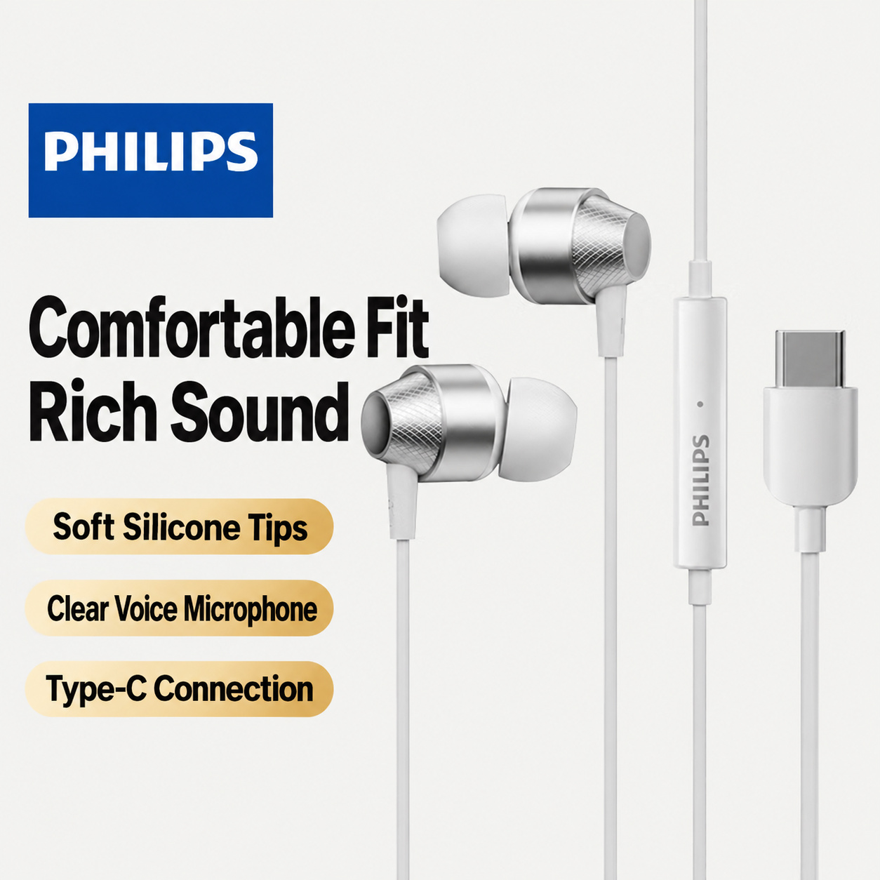 PHILIPS Wired In-Ear Earphones TAE1120 2