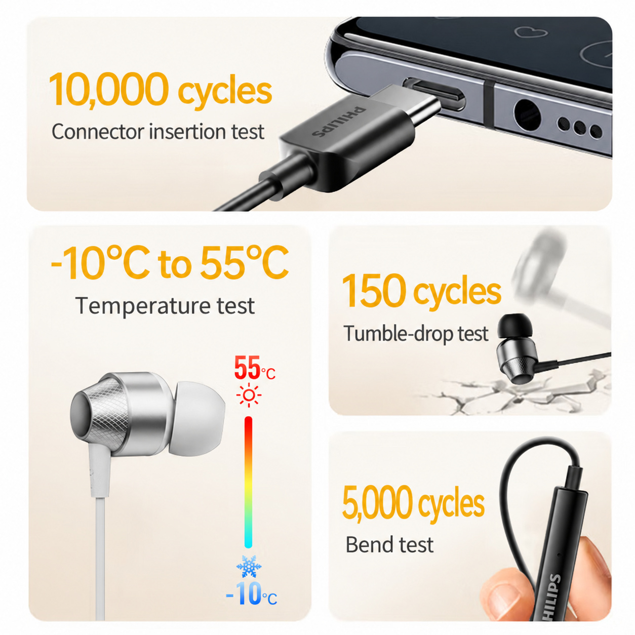PHILIPS Wired In-Ear Earphones TAE1120 3