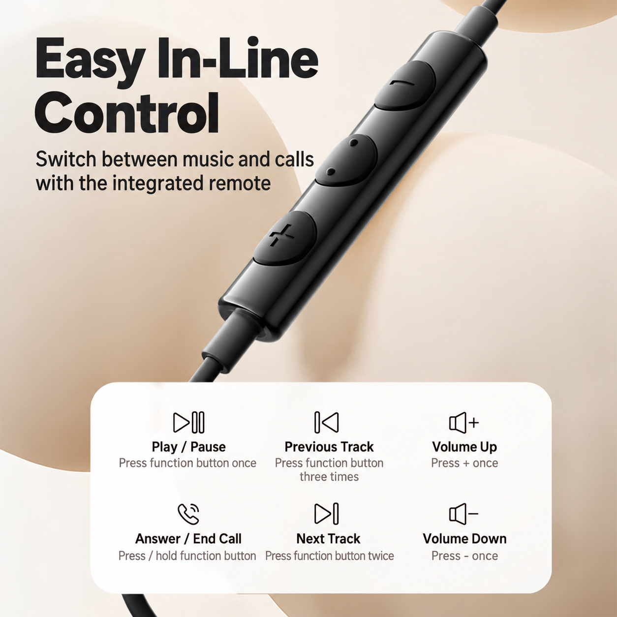 PHILIPS Wired In-Ear Earphones TAE1120 5