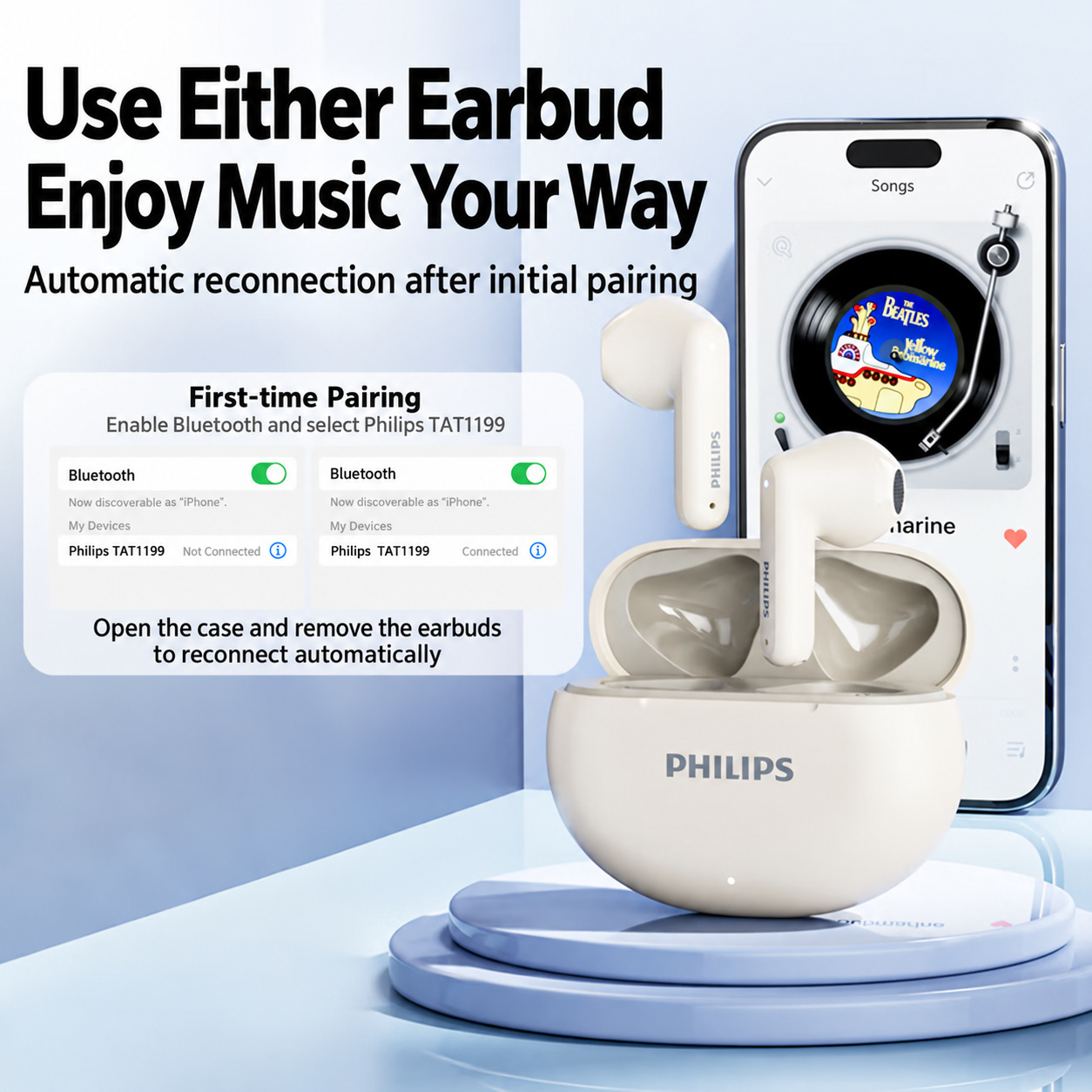 PHILIPS True Wireless Earbuds TAT1199 2